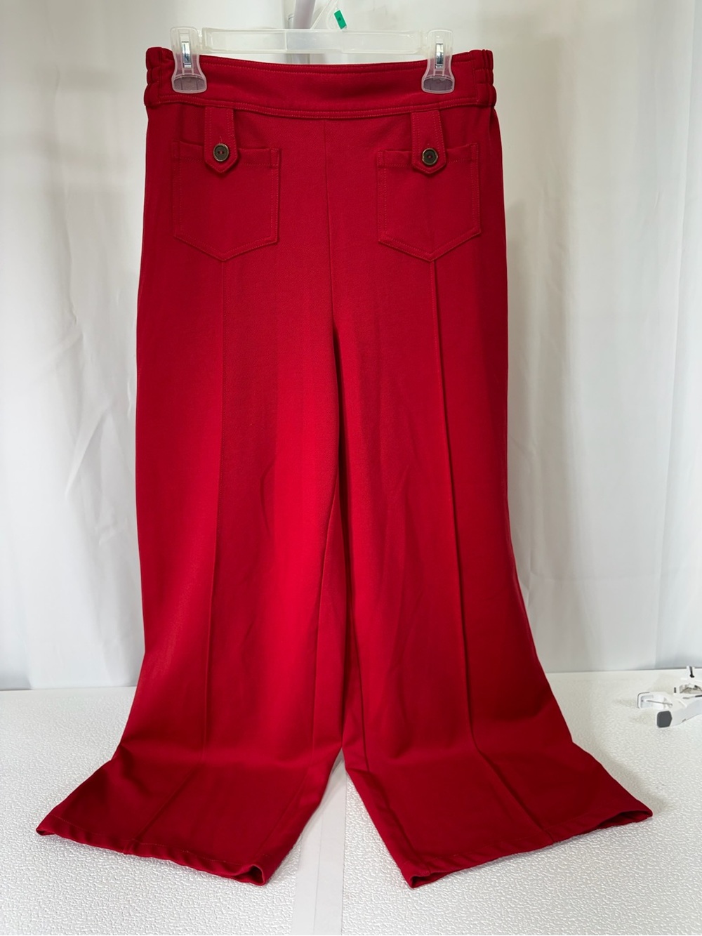 Wide-Leg Pull-On Pants in Bright Red 3349